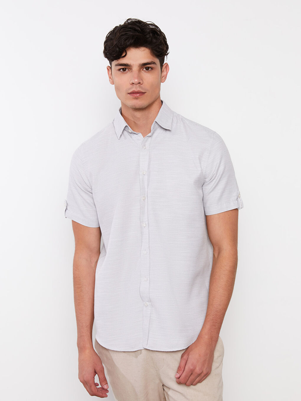 Haki Regular Fit Kısa Kollu Erkek Gömlek-2