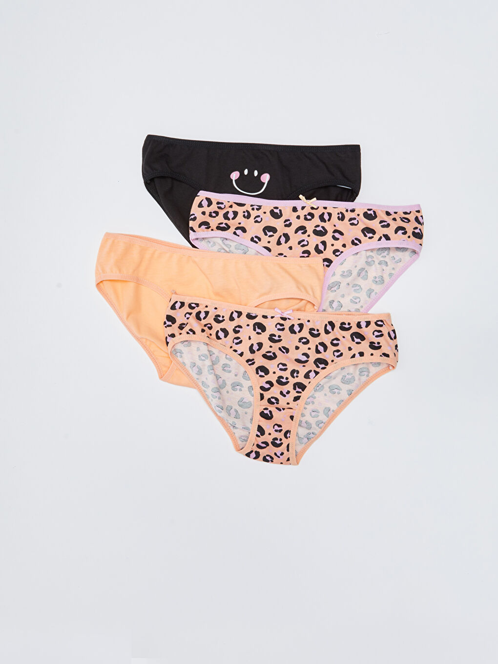 Mercan Baskılı Pamuklu Kız Çocuk Külot 4'lü