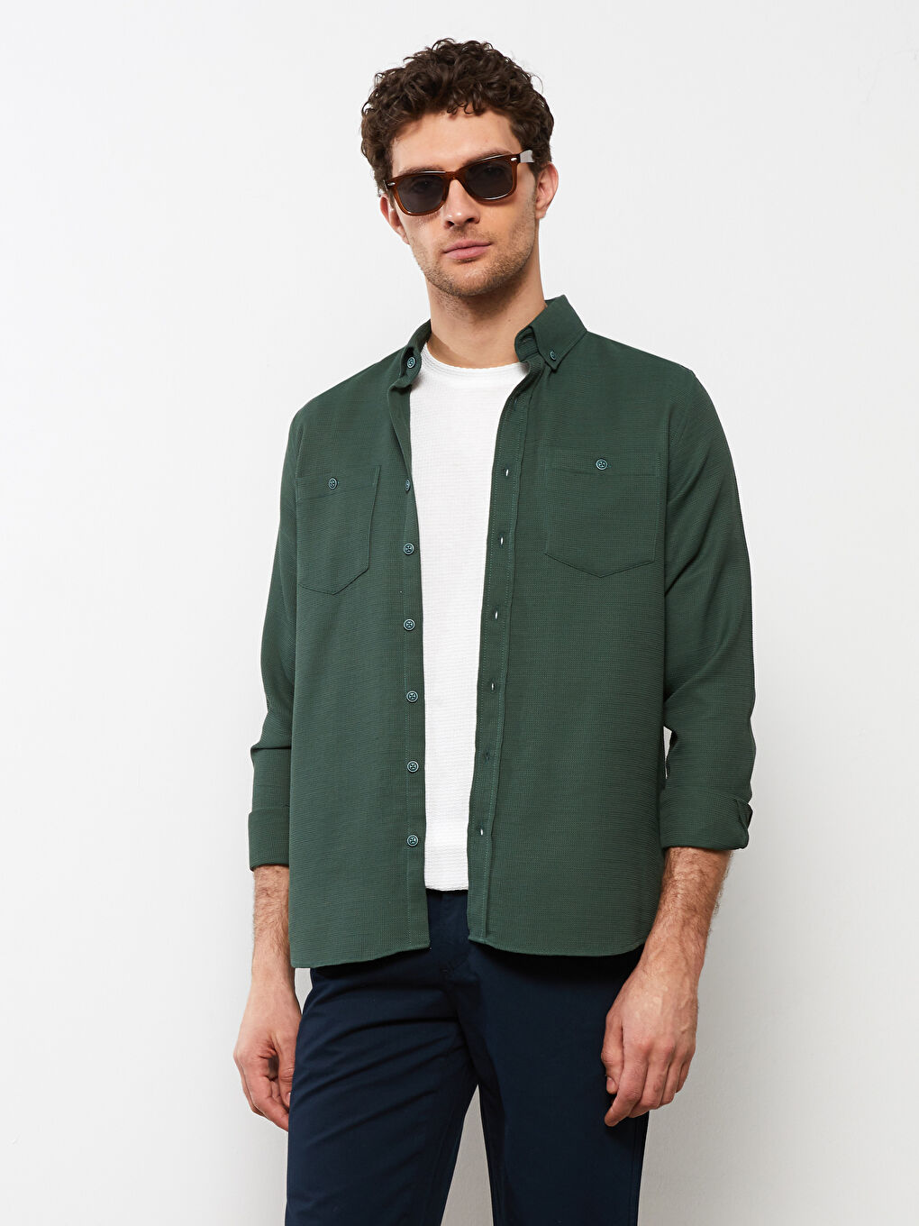 Regular Fit Long Sleeve Men's Shirt-1