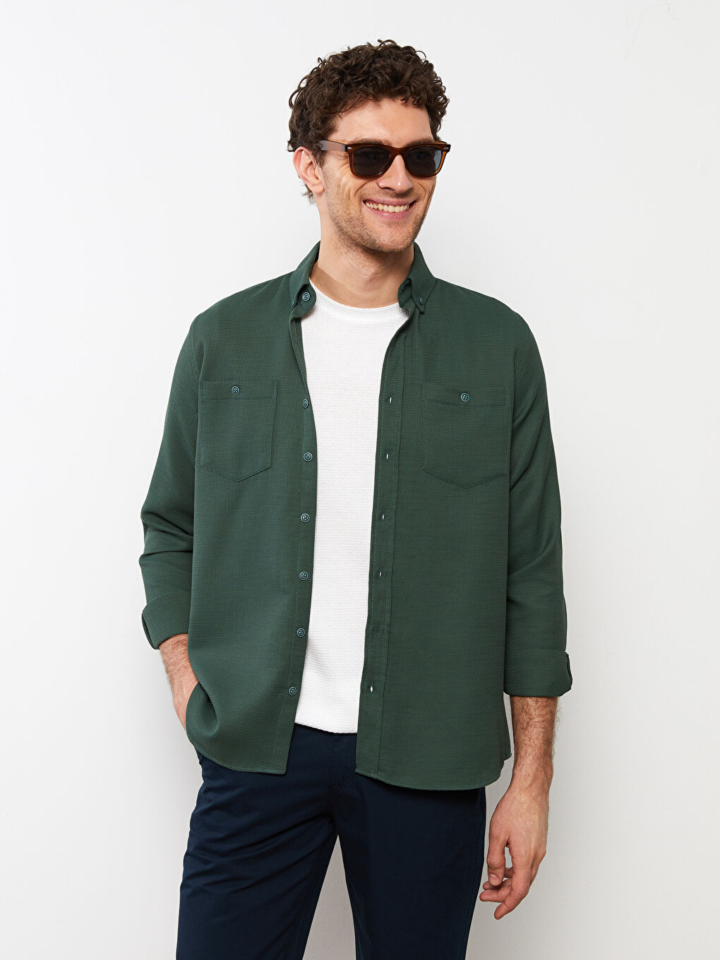 Regular Fit Long Sleeve Men's Shirt-2