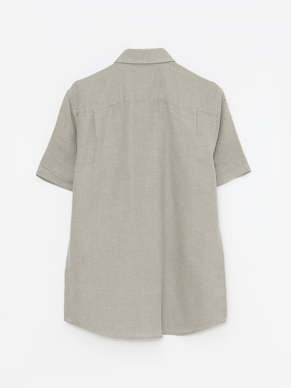 Haki Regular Fit Kısa Kollu Armürlü Erkek Gömlek-6