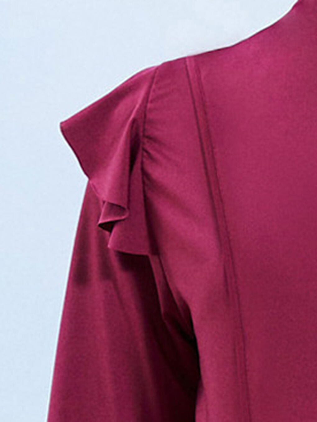 Mürdüm Dik Yaka Düz Uzun Kollu Kadın Tesettür Mayo Takımı-2