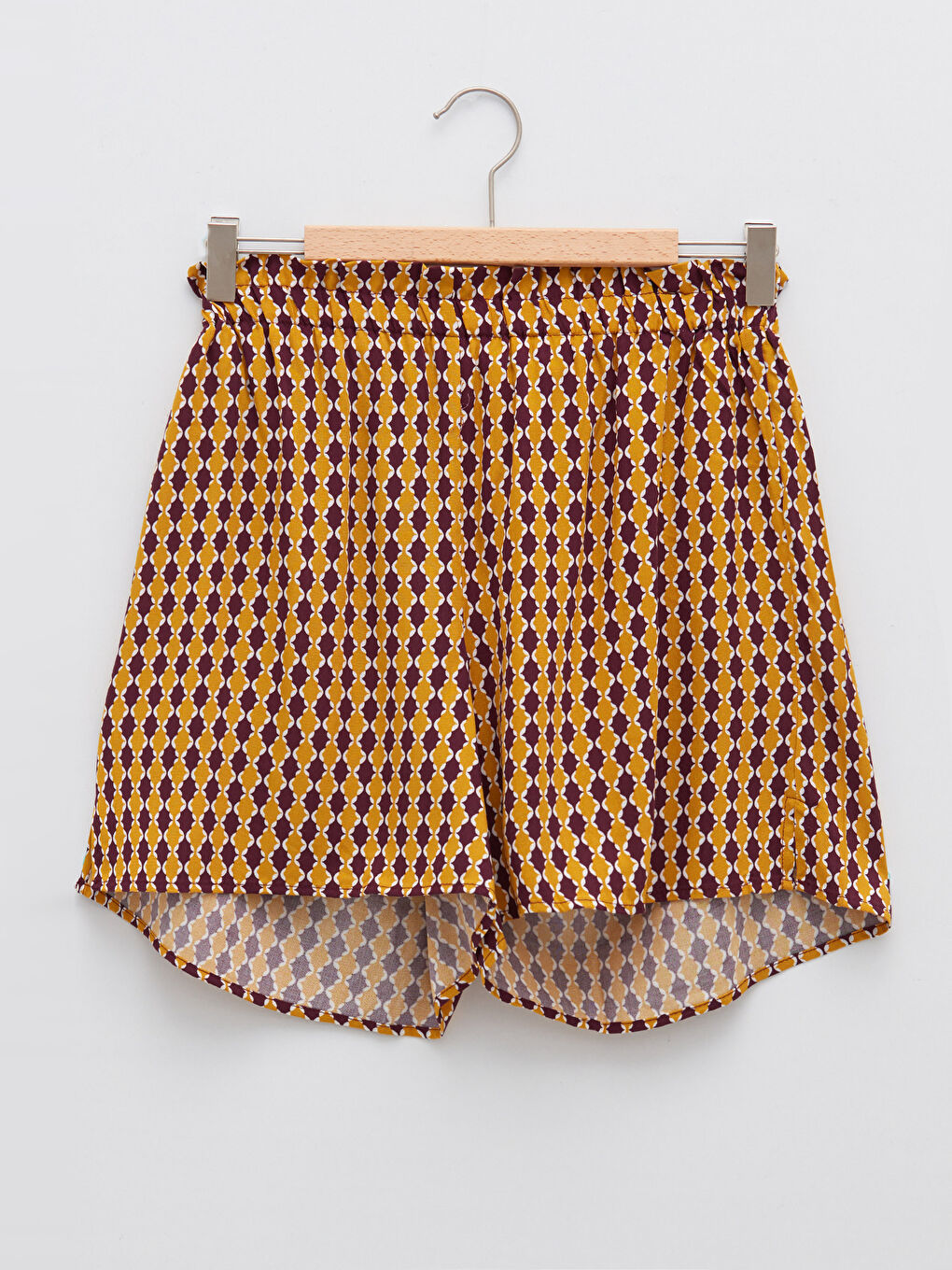 شورت سباحة مطبوع بخصر مطاطي فيسكوز للسيدات-7