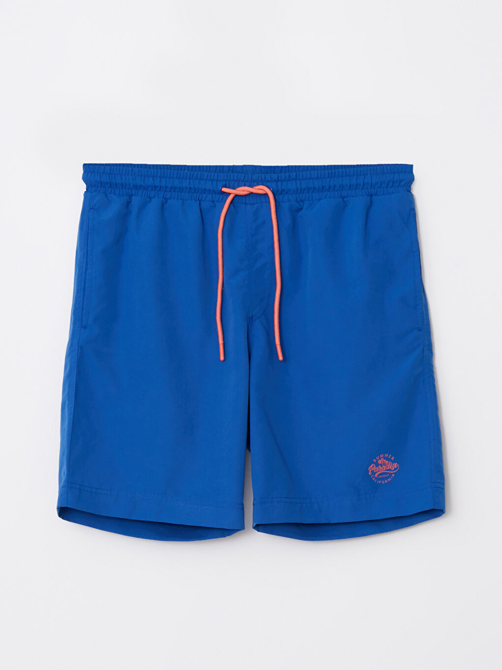 Mavi Kısa Boy Baskılı Erkek Deniz Şortu-9