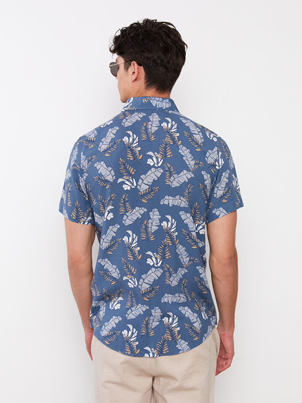 SOUTHBLUE Regular Fit Short Sleeve Patterned Viscose Men's Shirt -S2CG29Z8-LS3