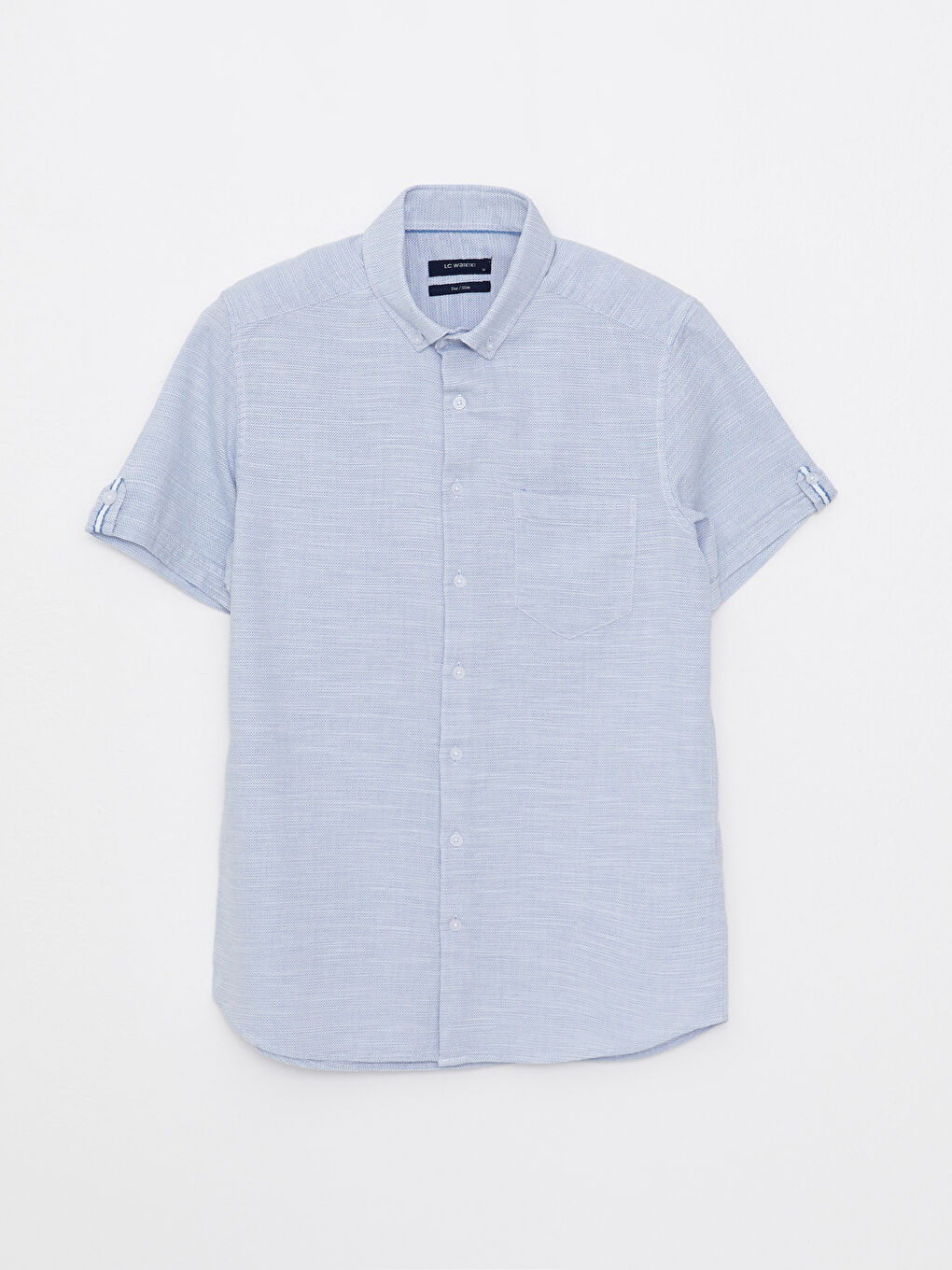 قميص رجالي كم قصير رفيع قماش دوبي-5