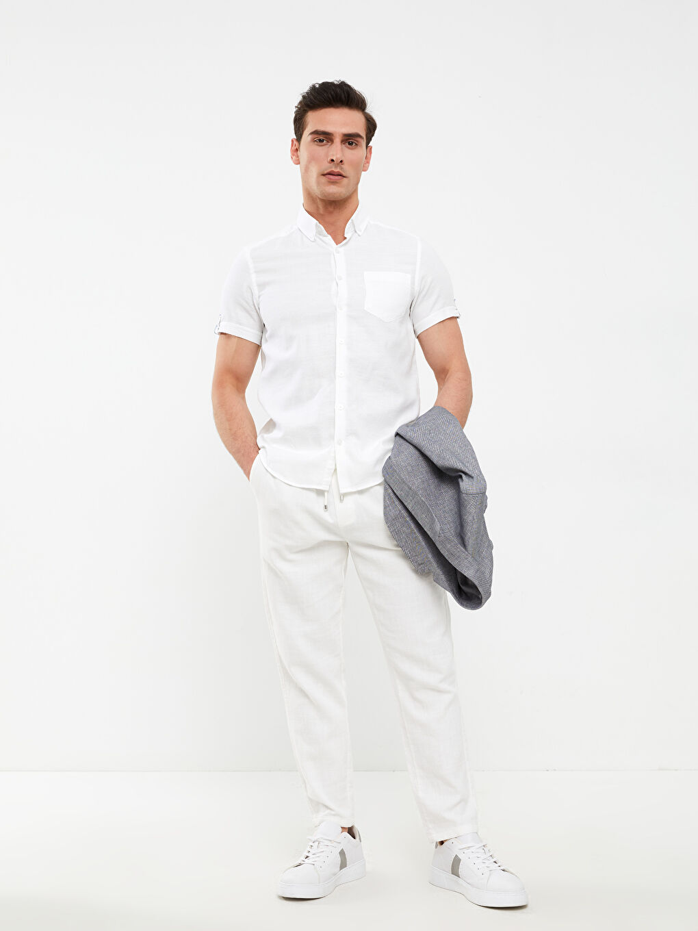 SOUTHBLUE Slim Fit Short Sleeve Dobby Men's Shirt -S2CG31Z8-Q6K