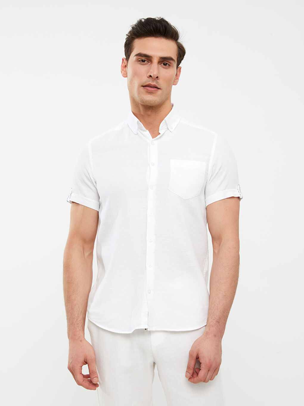 SOUTHBLUE Slim Fit Short Sleeve Dobby Men's Shirt -S2CG31Z8-Q6K