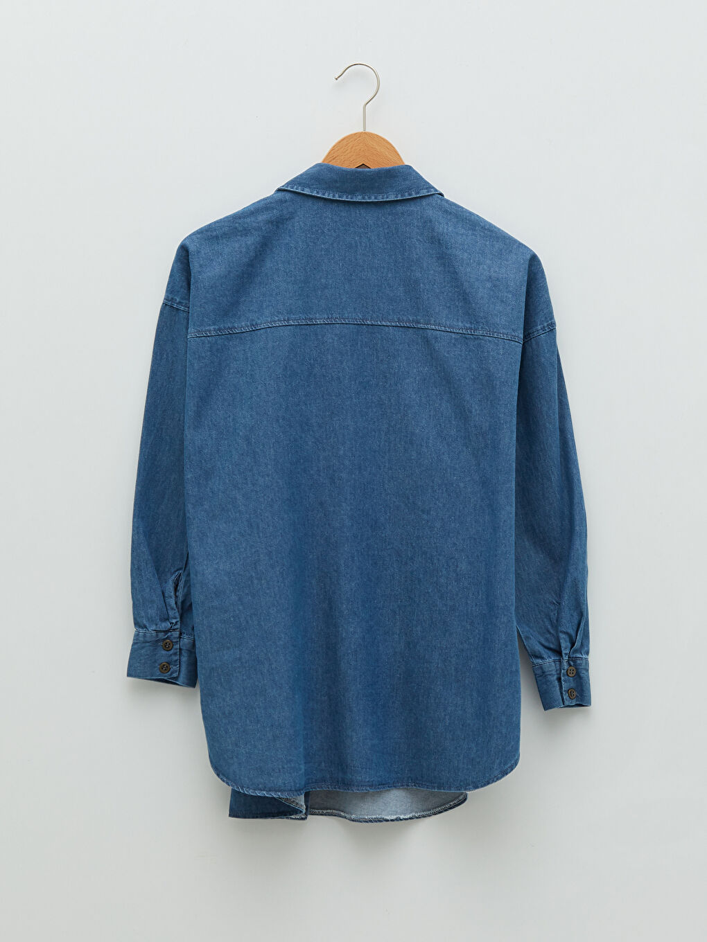 LCWAIKIKI Maternity Front Button Closure Plain Long Sleeve Maternity Jean Shirt -S2CG34Z8-507