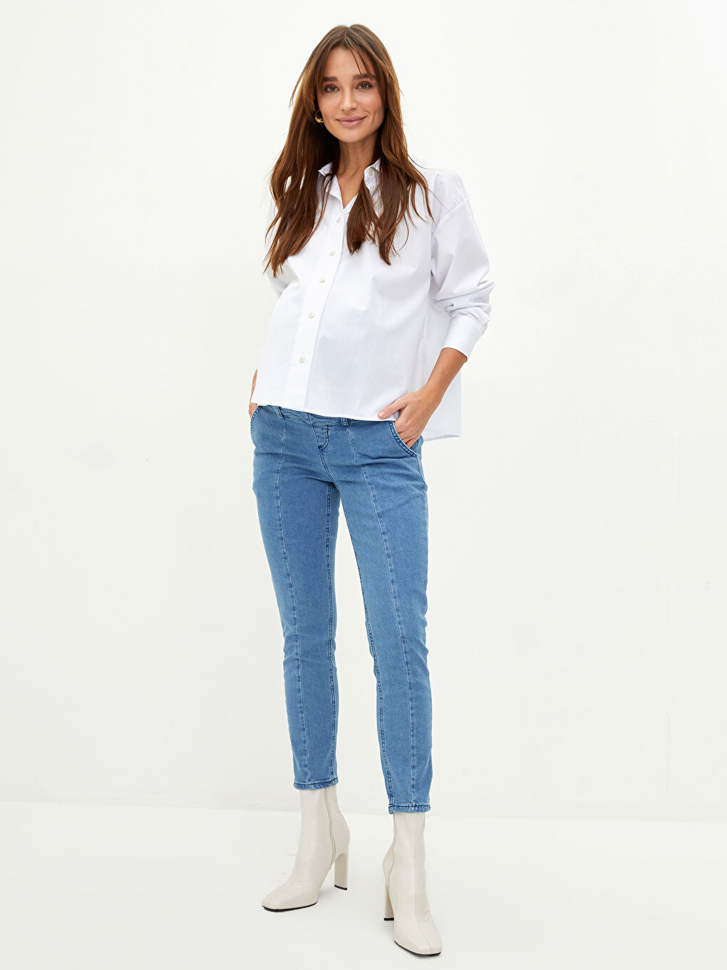Belly Paneled Pocket Detailed Rodeo Maternity Jeans -S2CG37Z8-507