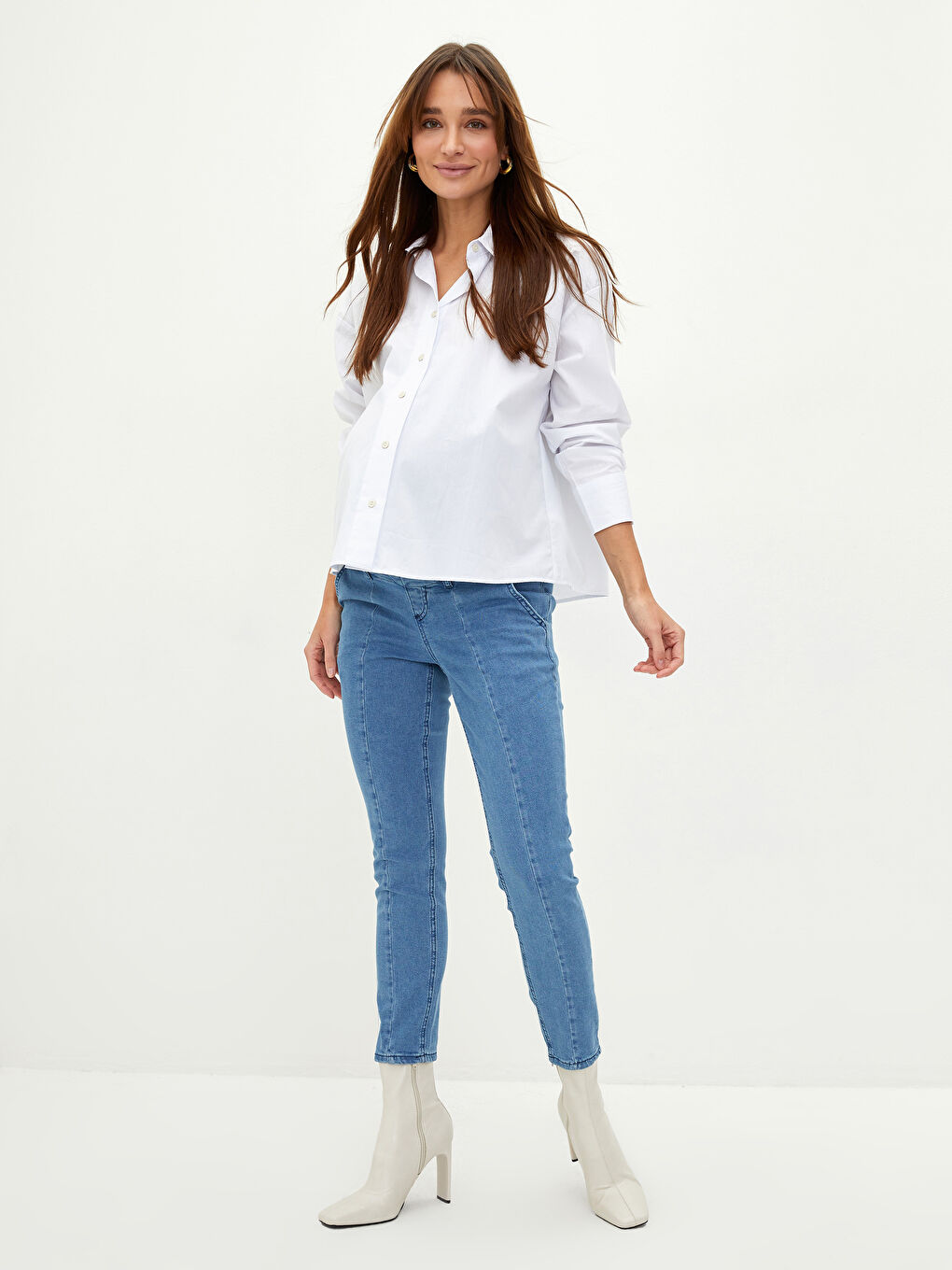 Belly Paneled Pocket Detailed Rodeo Maternity Jeans -S2CG37Z8-507