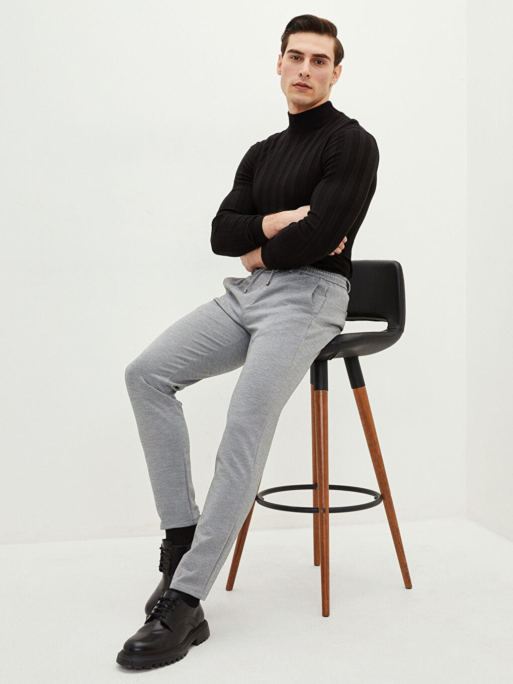 Gri Slim Fit Erkek Pantolon-1