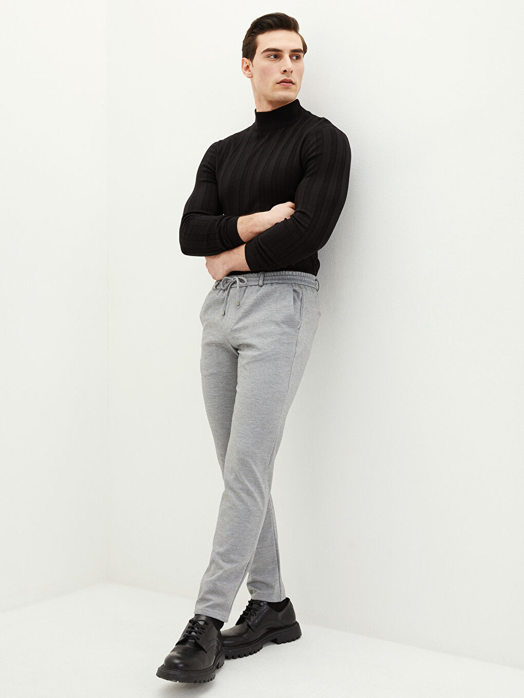 Gri Slim Fit Erkek Pantolon-2