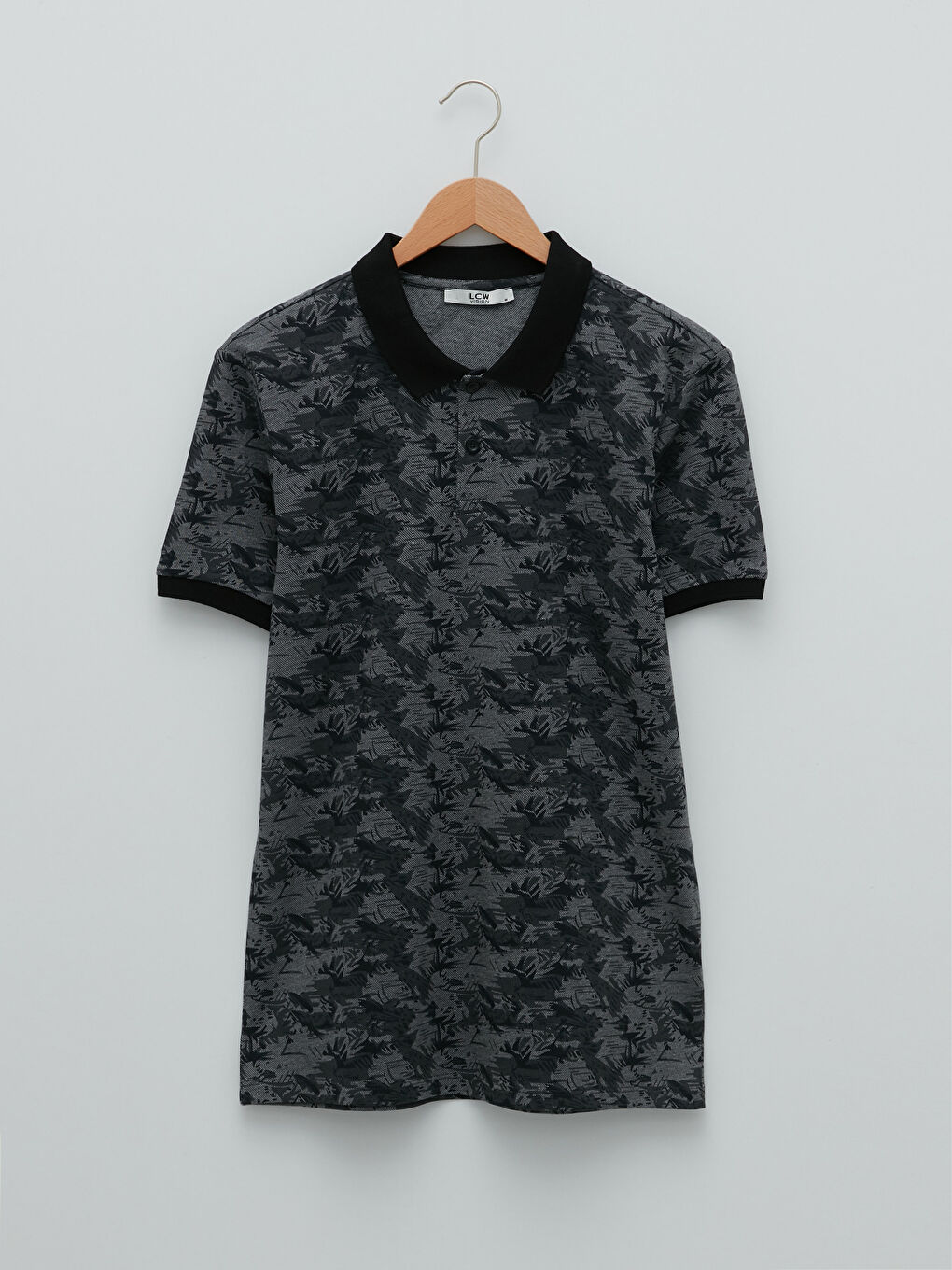 T-shirt pour Hommes à Col Polo Manches Courtes à Motifs en Piqué-5