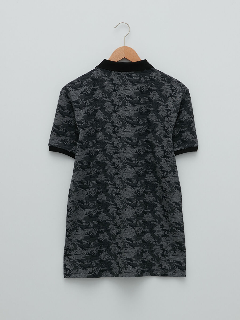 T-shirt pour Hommes à Col Polo Manches Courtes à Motifs en Piqué-6