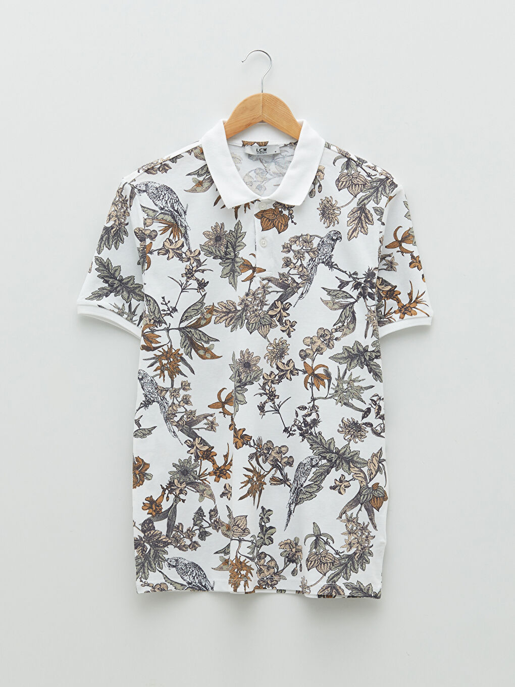 Karışık Polo Yaka Kısa Kollu Desenli Pike Erkek Tişört-5