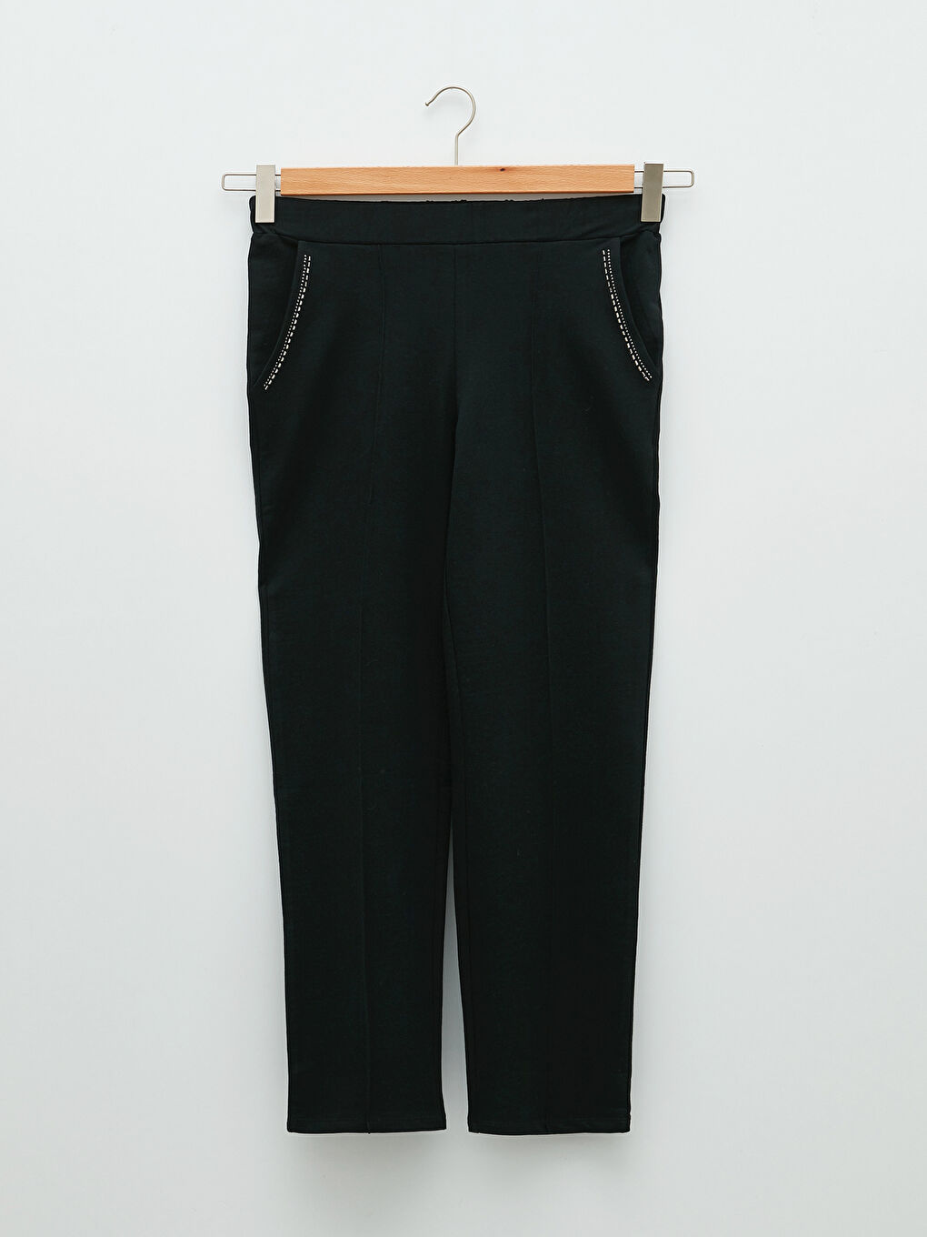 Женские спортивные штаны с эластичной резинкой на талии и карманами-4