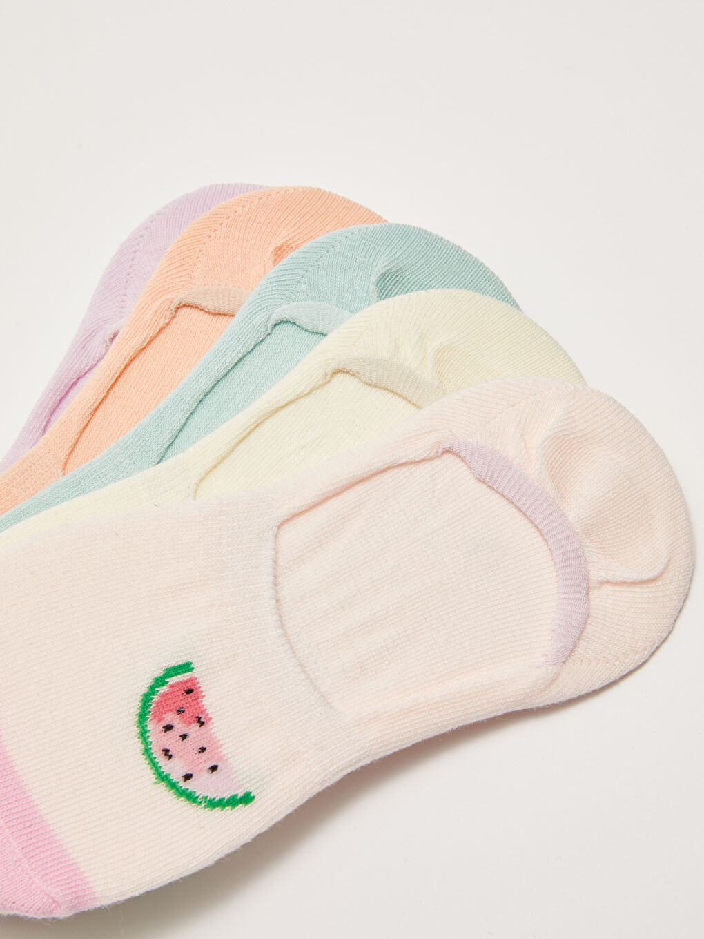 Pembe Desenli Kız Çocuk Babet Çorap 5'li-2