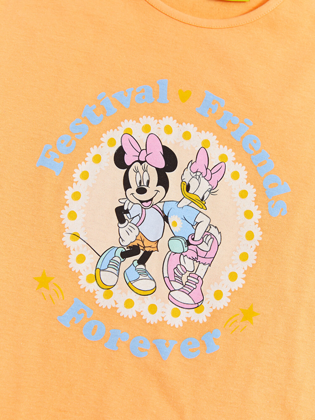 Футболка с круглым вырезом, принтом Минни Маус и Дейзи Дак, коротким рукавом для девочек-2