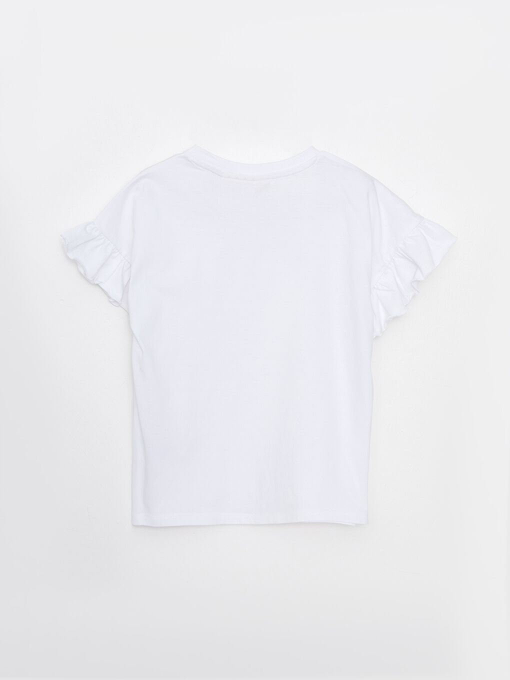 Футболка с круглым вырезом, принтом Эльзы и коротким рукавом для девочек-1