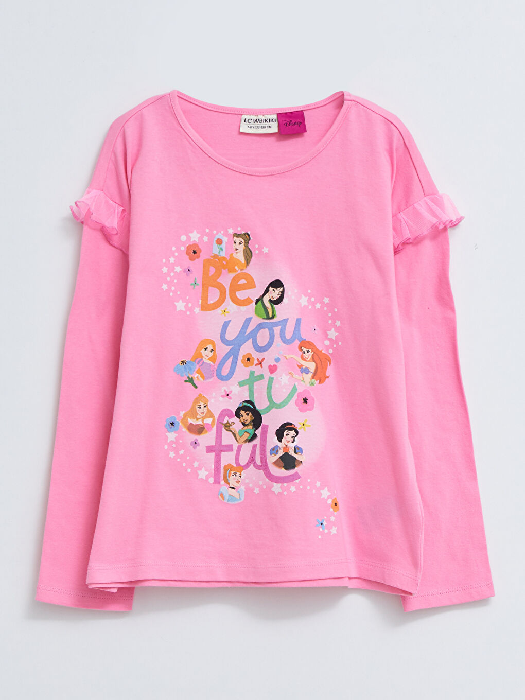 LCW Kids Crew Neck Disney Princess Printed Long Sleeve Girls T-Shirt -S2CH53Z4-FNL