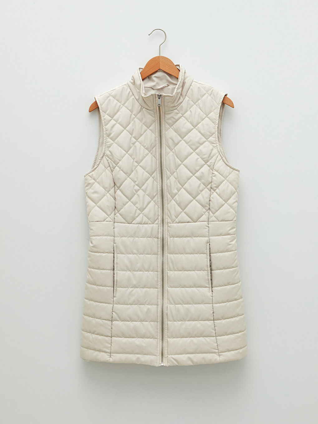 Funnel Neck Quilted Women's Puffer Gilet-6