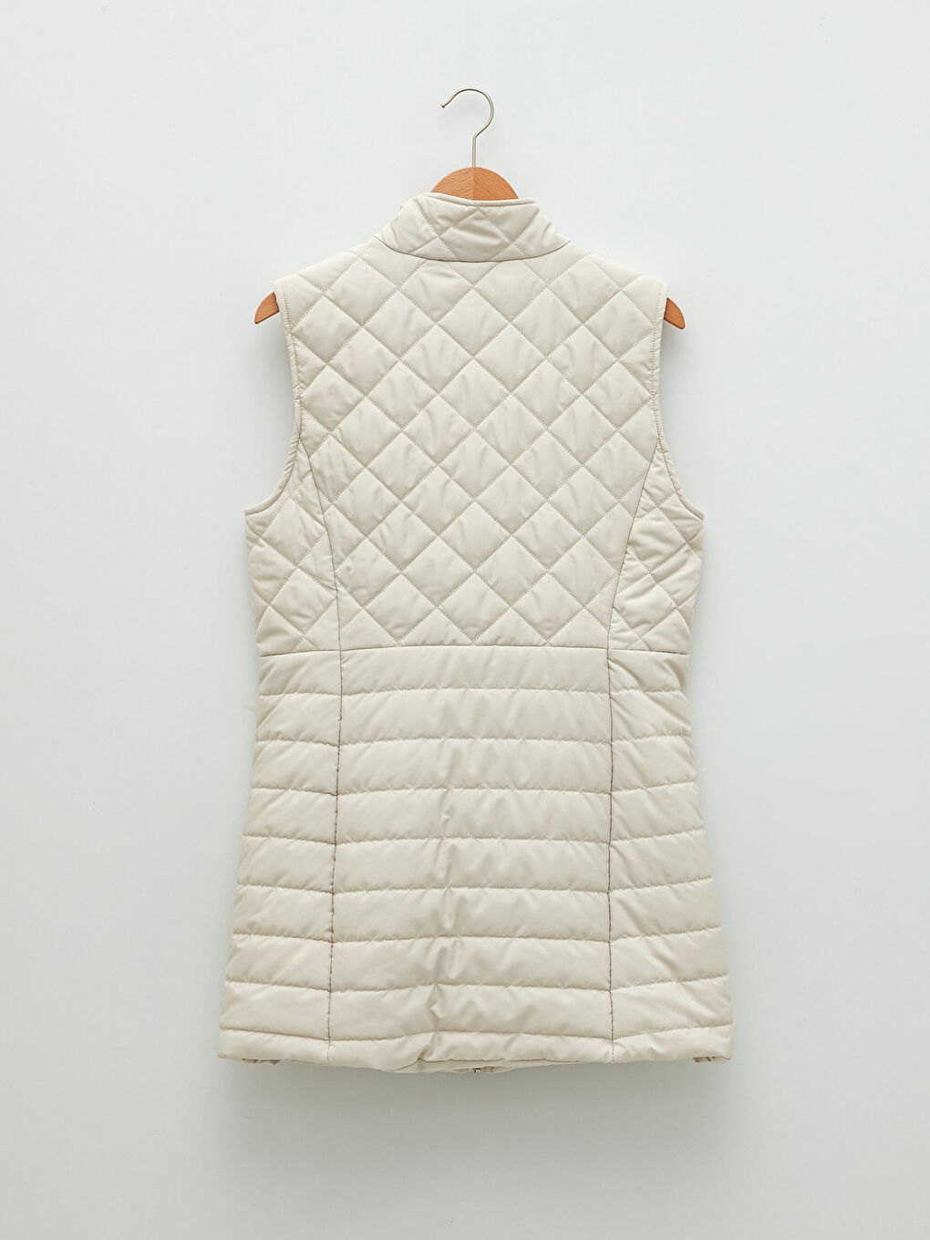 Funnel Neck Quilted Women's Puffer Gilet-7