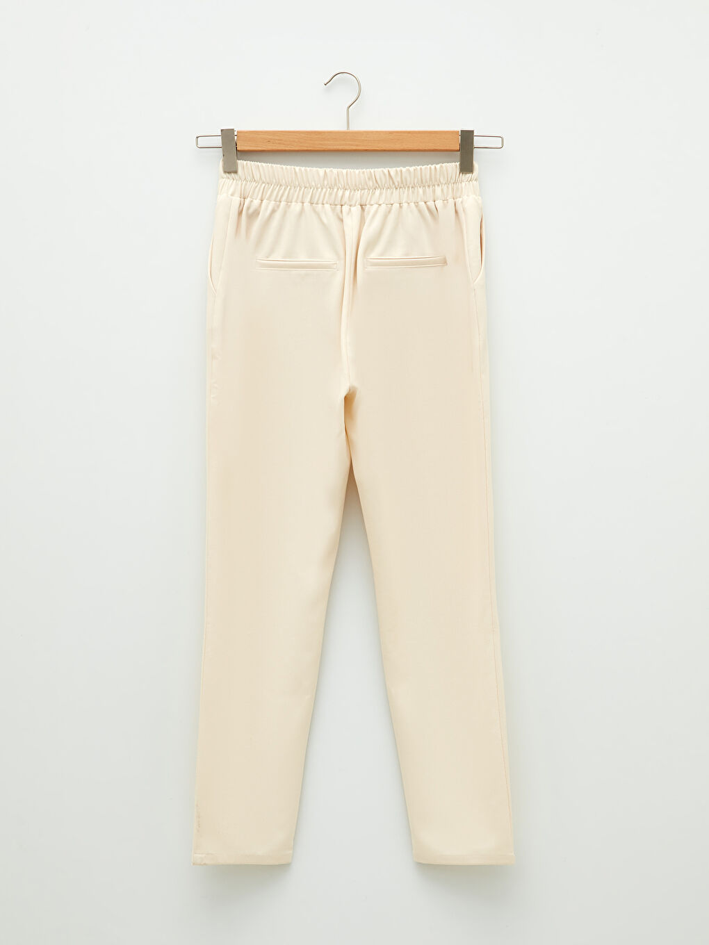 Women's Elastic Waist Relaxed Fit Regular Trousers-6