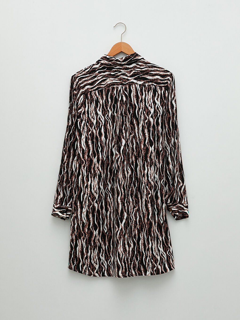 Patterned Long Sleeve Viscose Women's Shirt Tunic-6