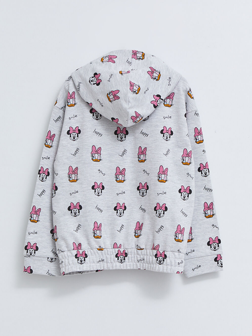LCW Kids Kapüşonlu Minnie Mouse ve Daisy Duck Baskılı Uzun Kollu Kız Çocuk Fermuarlı Sweatshirt-1