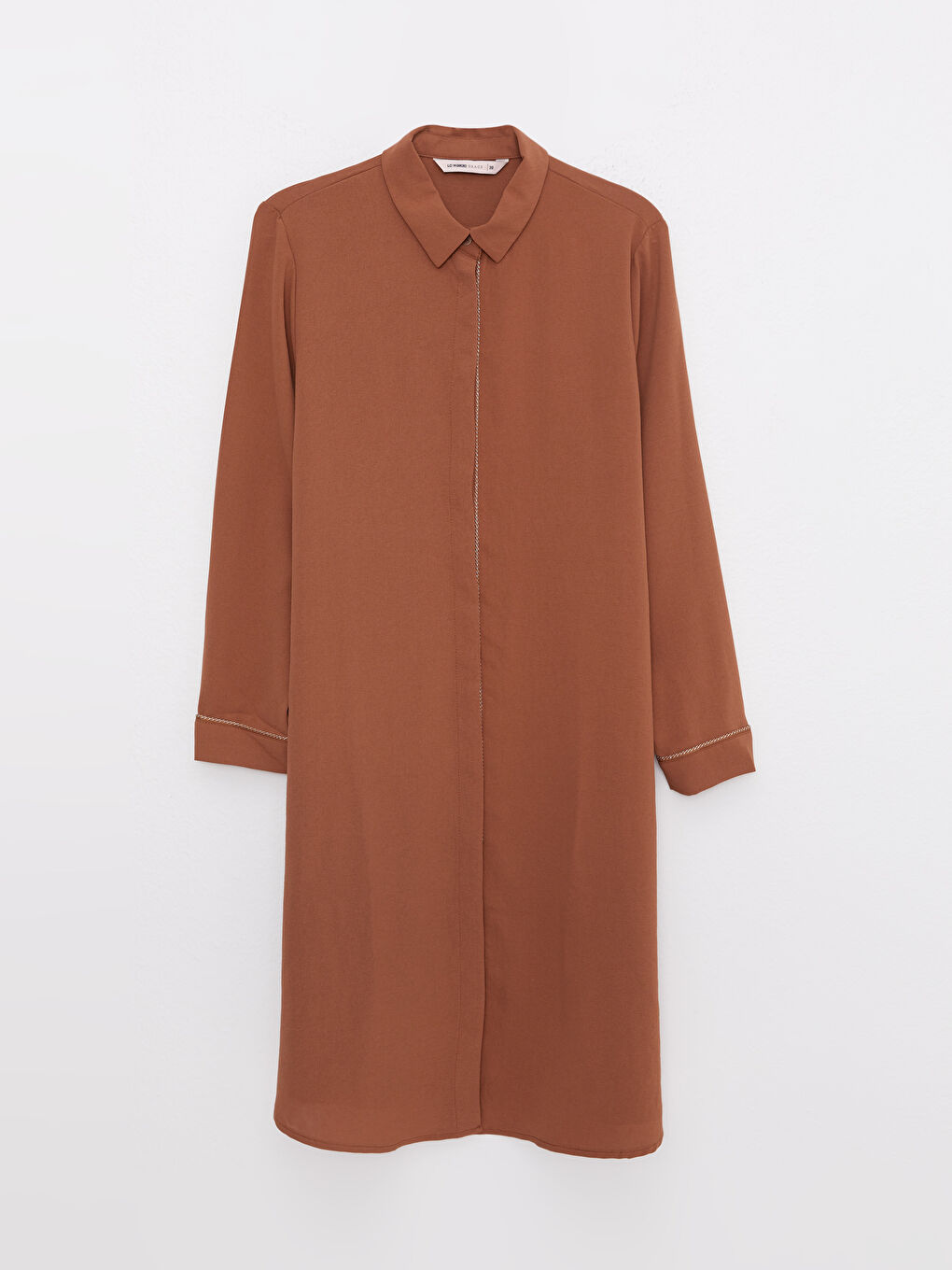 قميص تونيك للسيدات كم طويل سادة-5