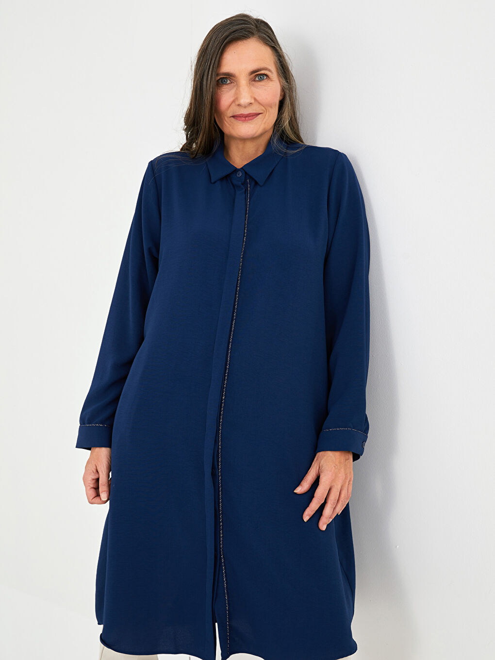 LCW Grace Plain Long Sleeve Women's Shirt Tunic -S2CI31Z8-HSD