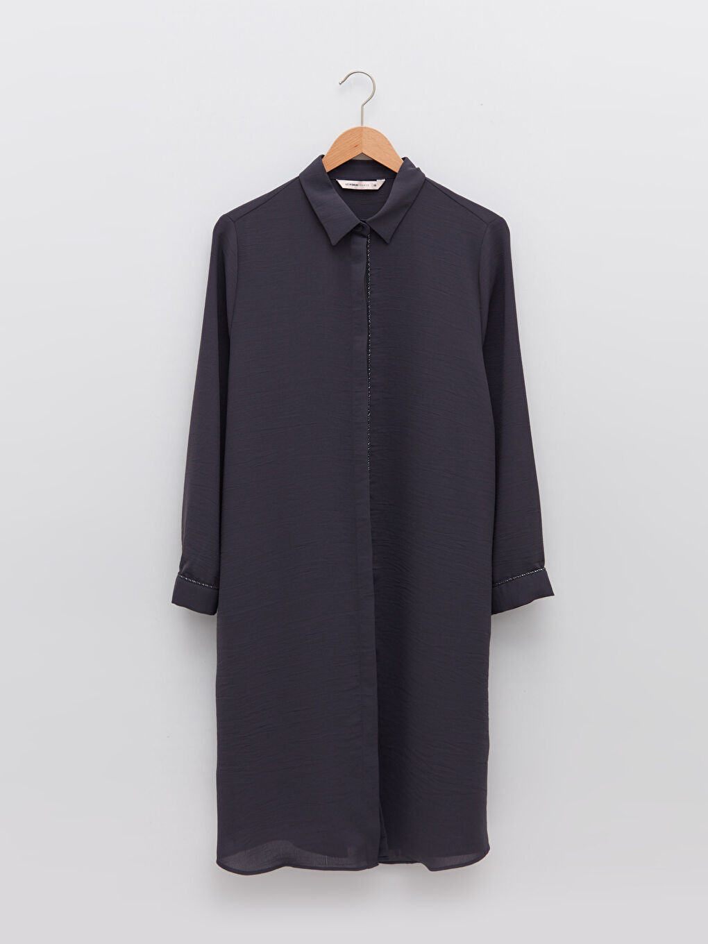 قميص تونيك للسيدات كم طويل سادة-5