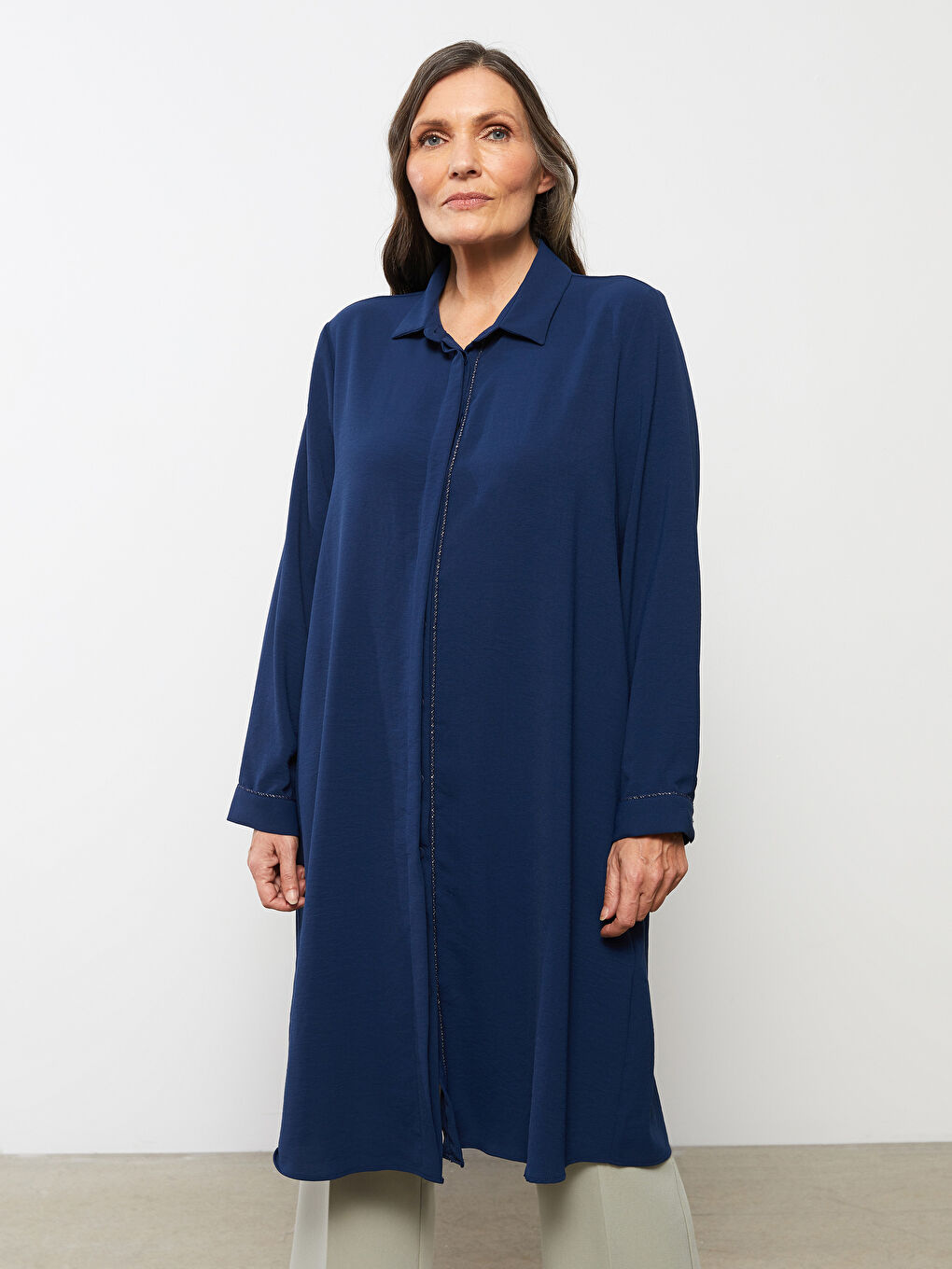 LCW Grace Plain Long Sleeve Women's Shirt Tunic -S2CI31Z8-HSD