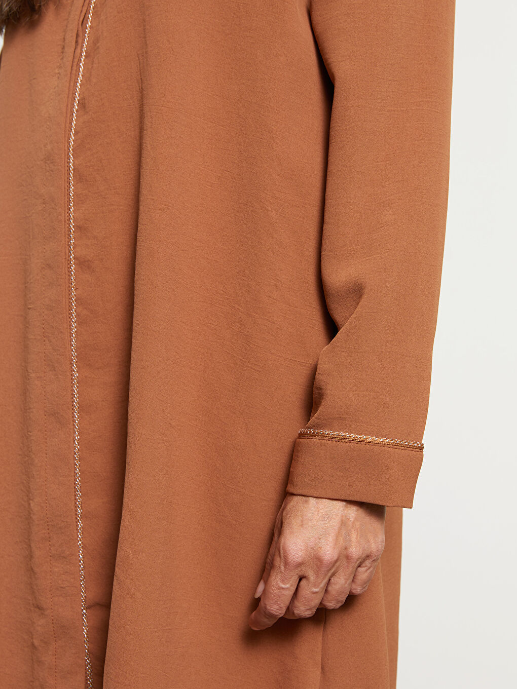 قميص تونيك للسيدات كم طويل سادة-3