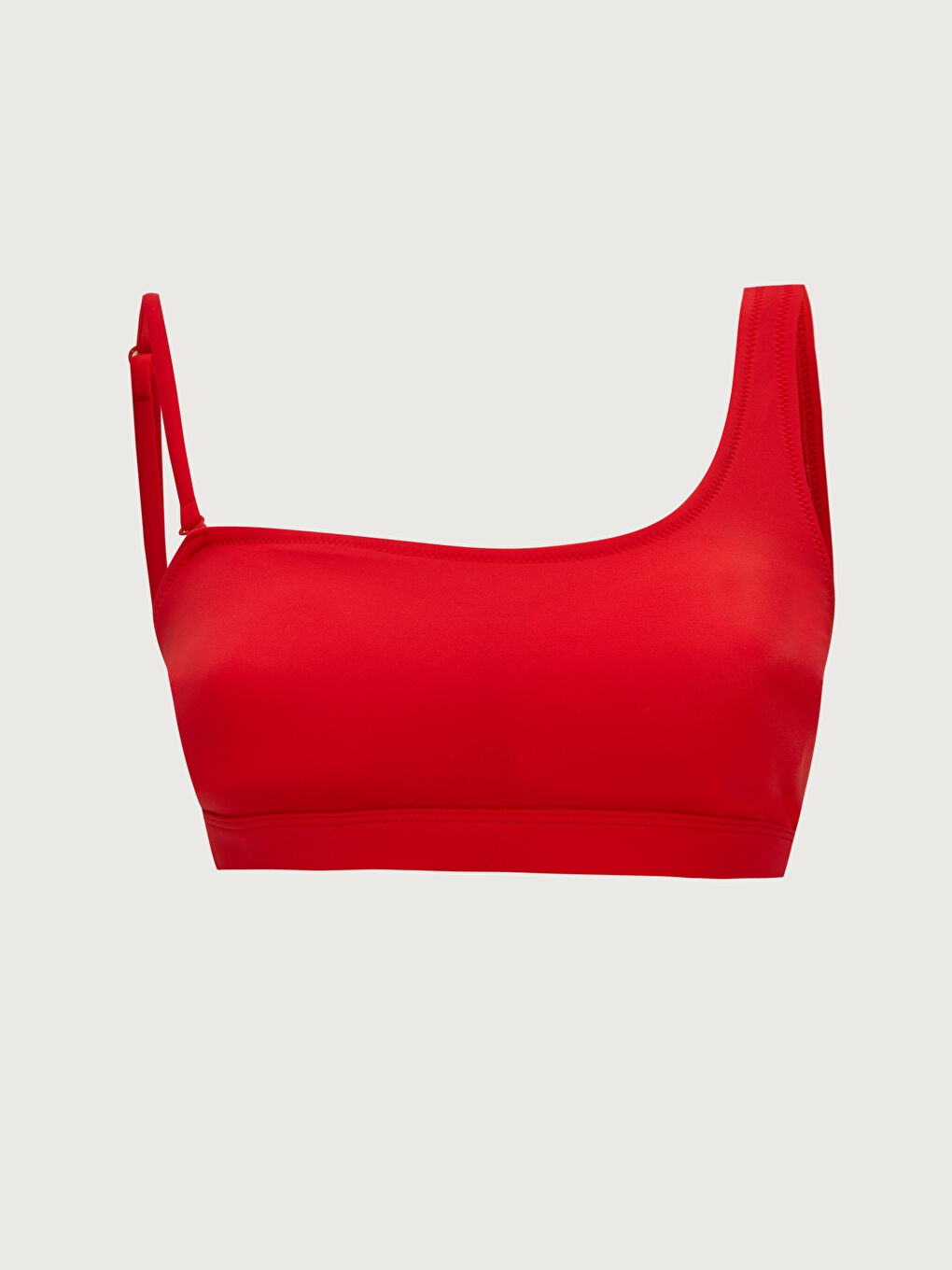 Kırmızı Düz Straplez Dolgulu Kadın Bikini Üst