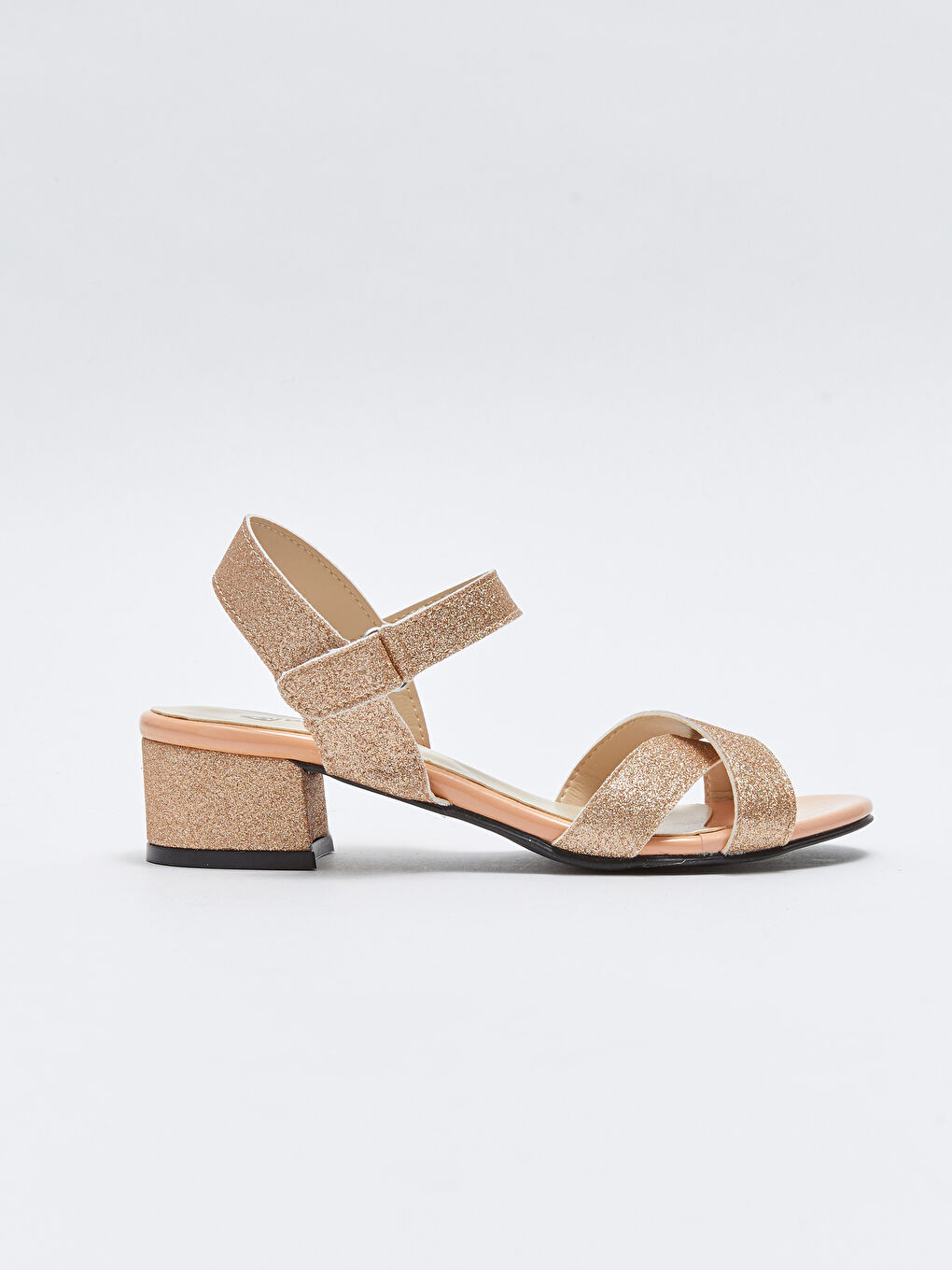 Cross-Band Hook-and-loop Girls' Heeled Sandals-1