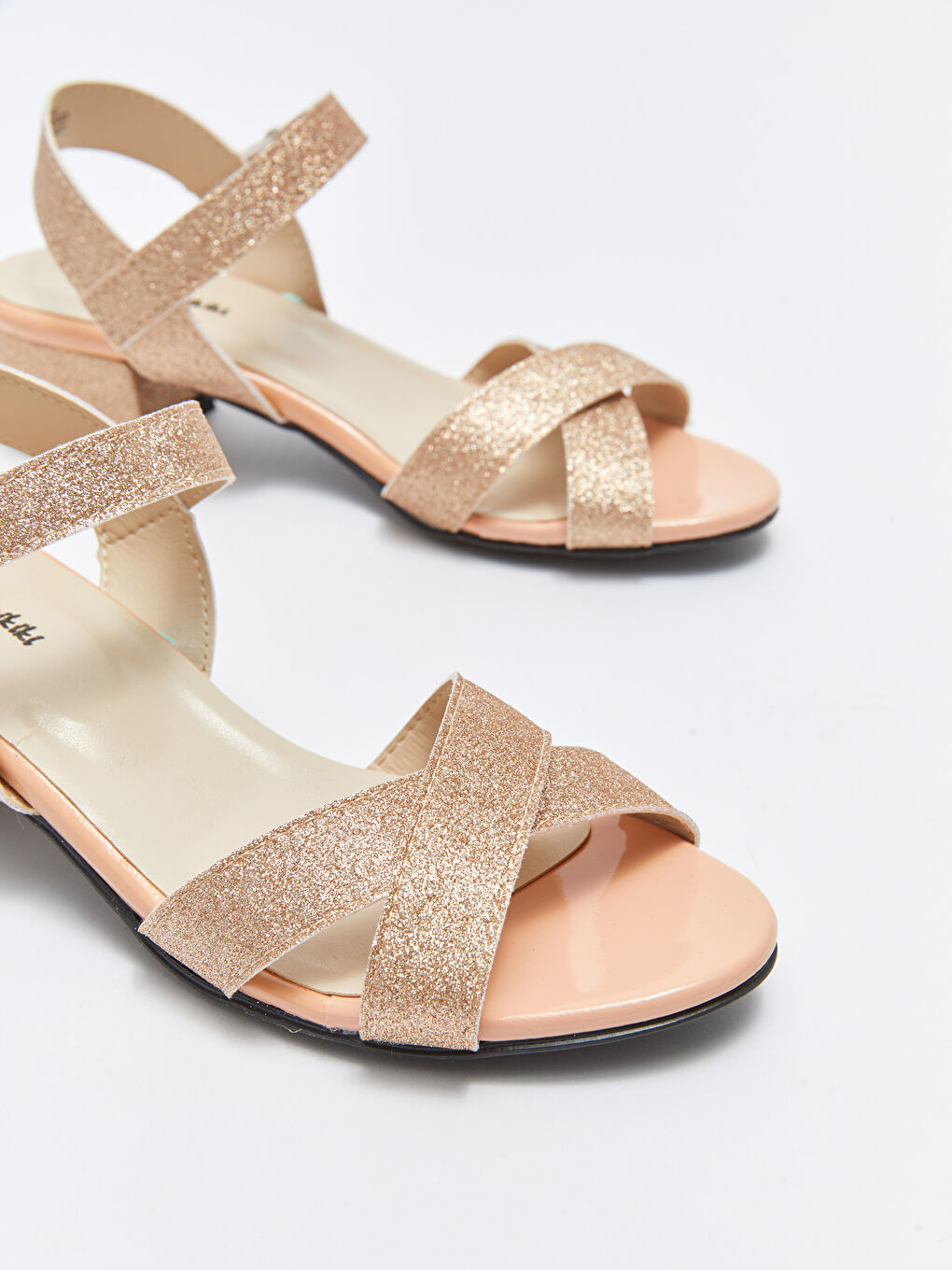 Cross-Band Hook-and-loop Girls' Heeled Sandals-2