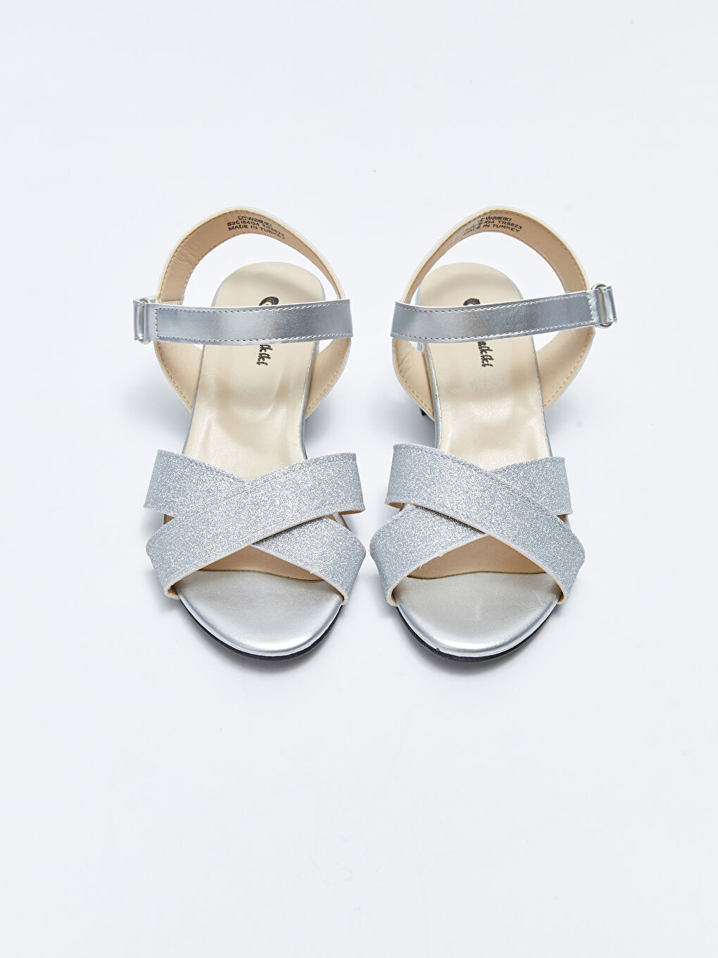 Cross-Band Hook-and-loop Girls' Heeled Sandals-2