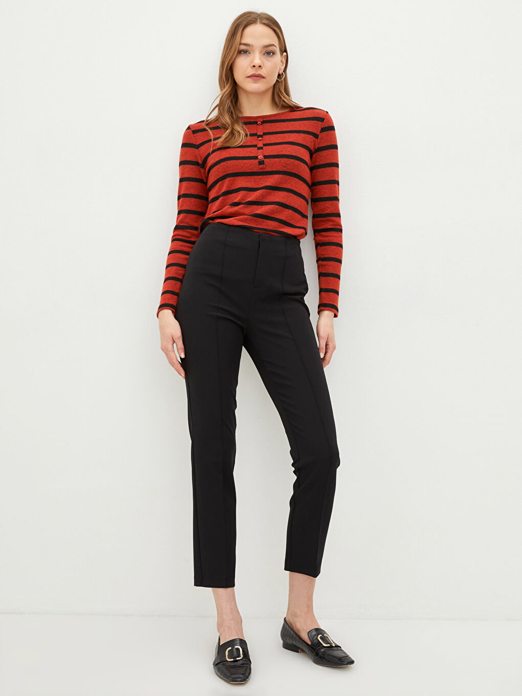 LCWAIKIKI Basic Siyah Kadın Dar Fit Düz Pantolon - 2