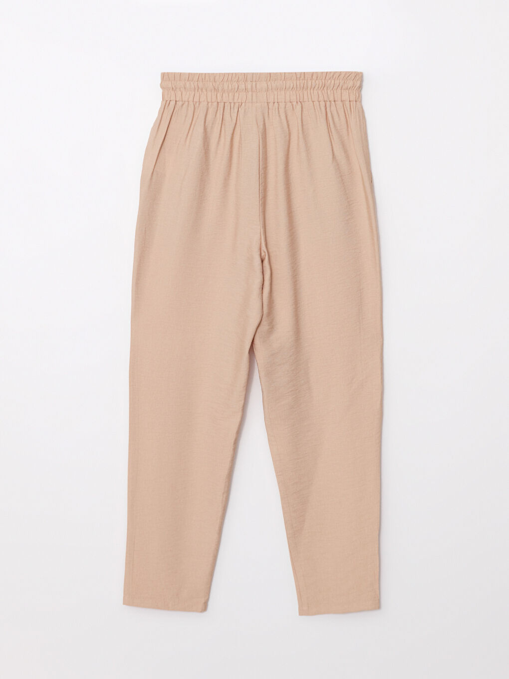 Women's Elastic Waist Standard Fit Plain Pants-7