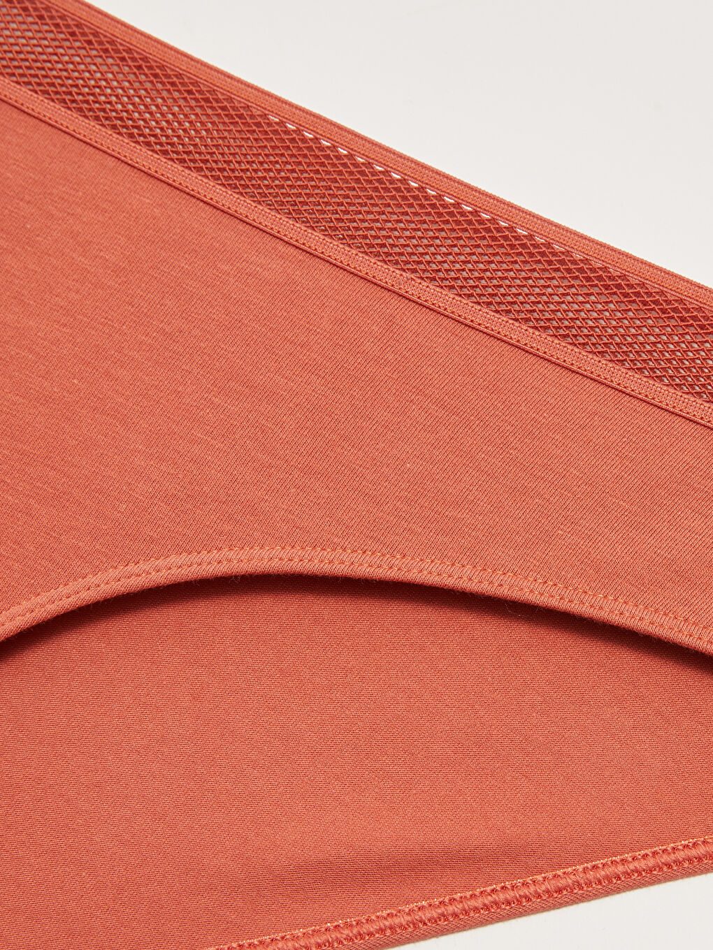 Kahverengi File Detaylı Düz Külot-2