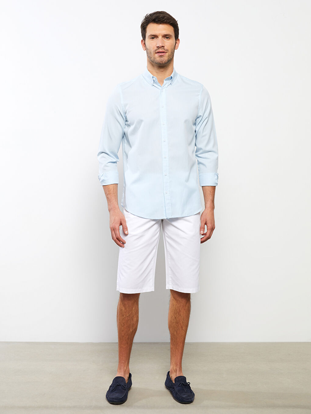 Regular Fit Long Sleeve Oxford Men's Shirt -S2CJ11Z8-QXG
