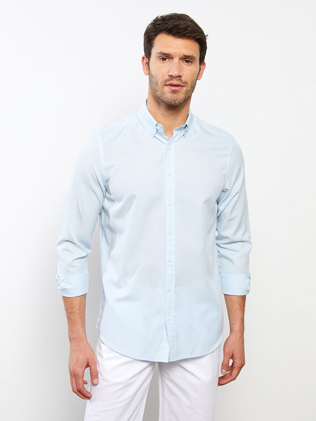 Regular Fit Long Sleeve Oxford Men's Shirt -S2CJ11Z8-QXG