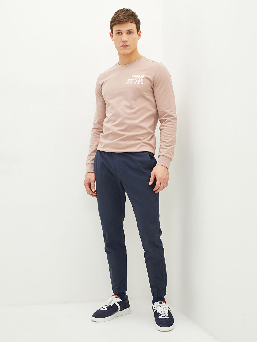 Lacivert Slim Fit Gabardin Erkek Pantolon-1
