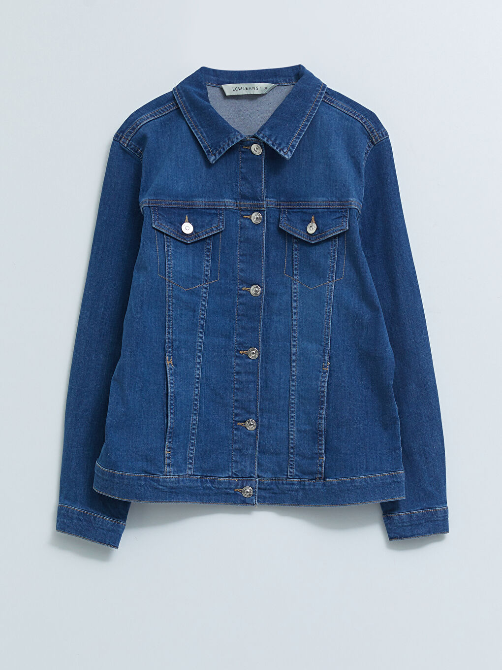 Geacă din denim Rodeo cu guler de cămașă, detalii cu buzunar și mânecă lungă pentru femei-5