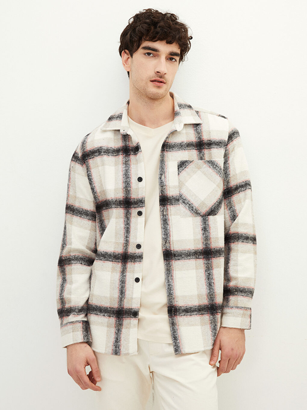 XSIDE Regular Fit Long Sleeve Plaid Men's Flannel Shirt -S2CJ48Z8-LKQ