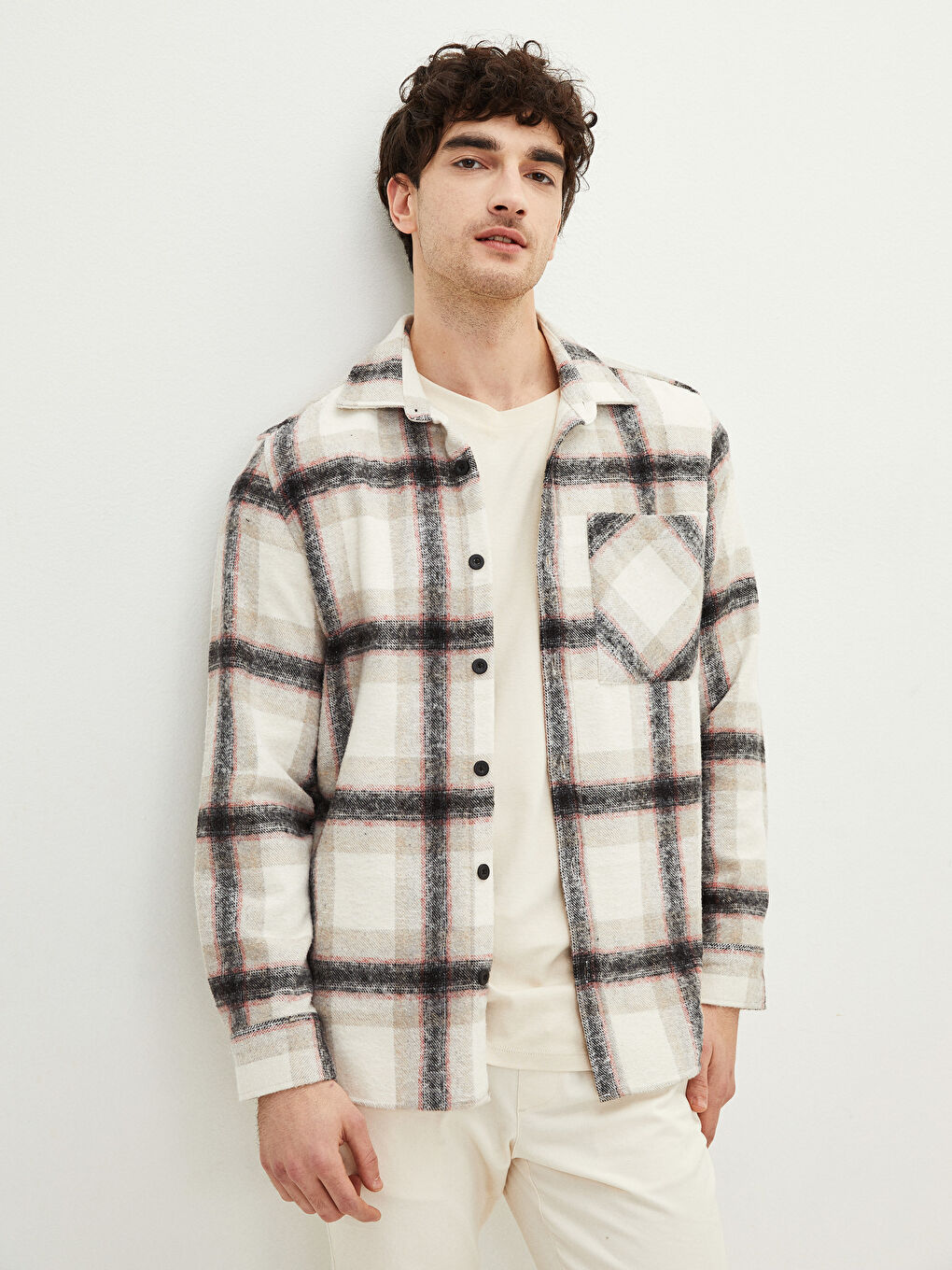 XSIDE Regular Fit Long Sleeve Plaid Men's Flannel Shirt -S2CJ48Z8-LKQ