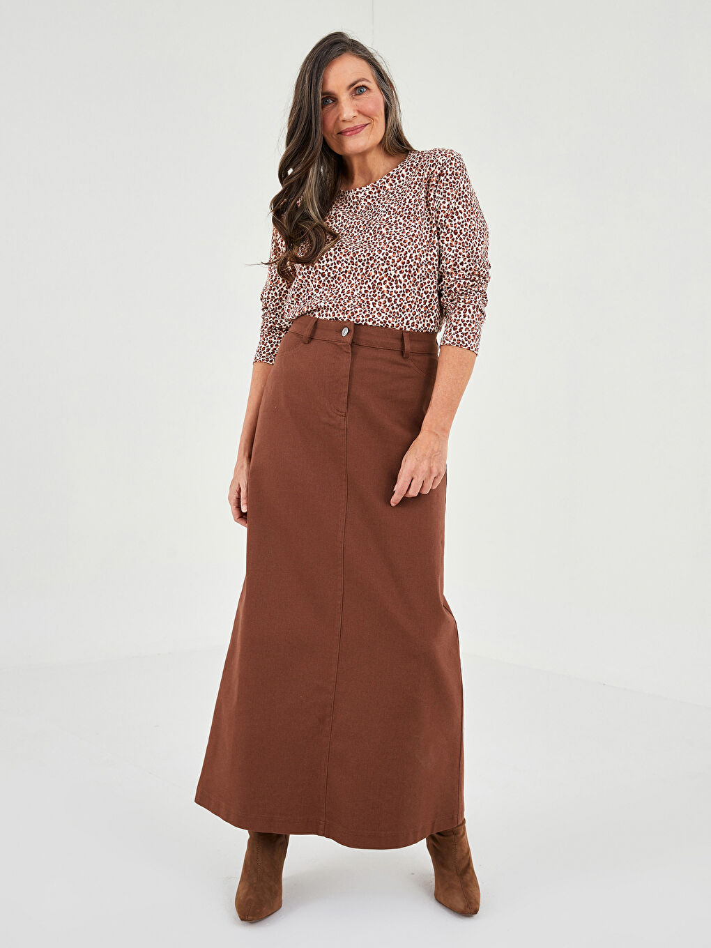 Standard Fit Plain Pocket Detailed Women's Gabardine Women's Skirt
