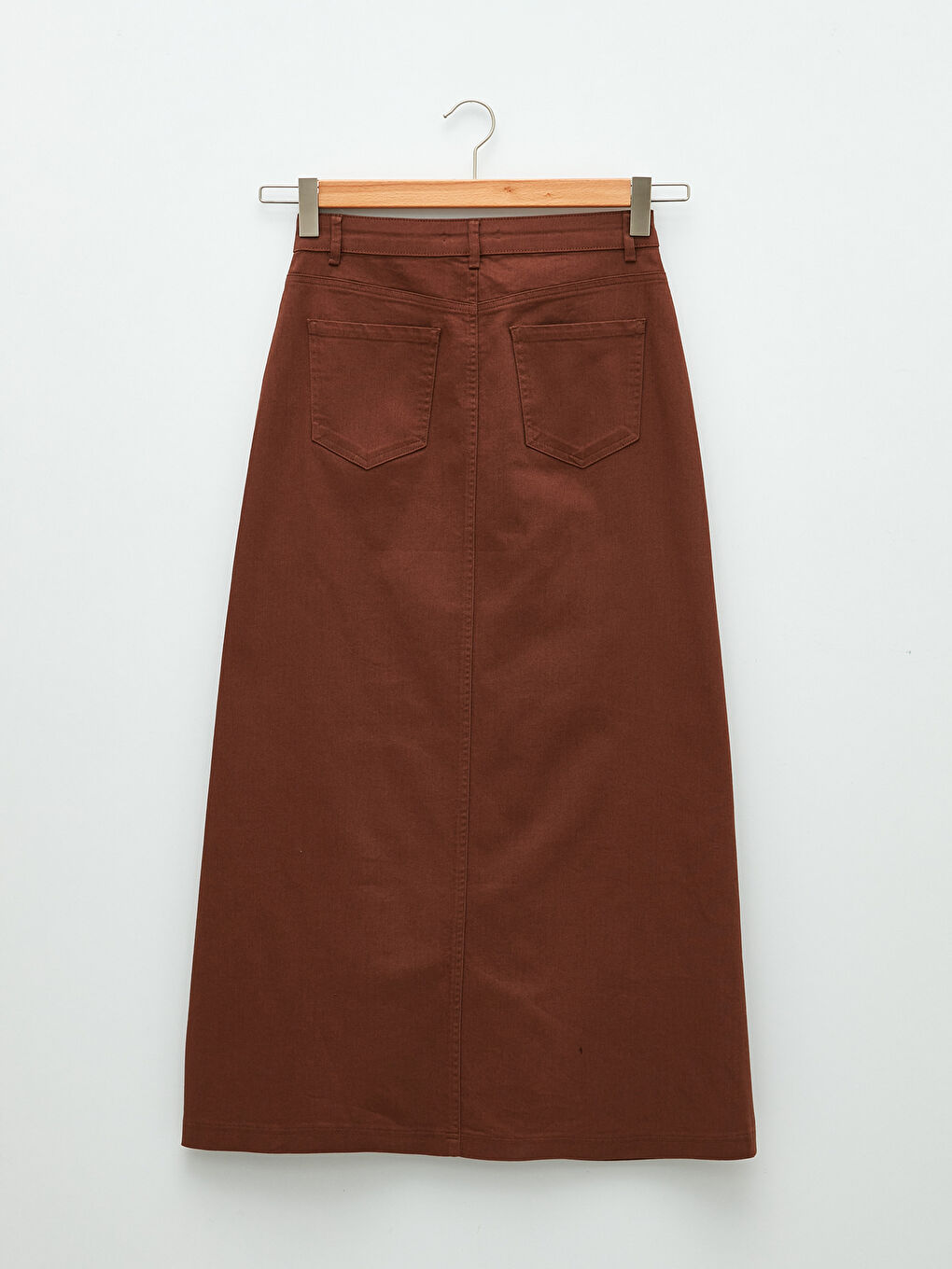 Standard Fit Plain Pocket Detailed Women's Gabardine Women's Skirt-6